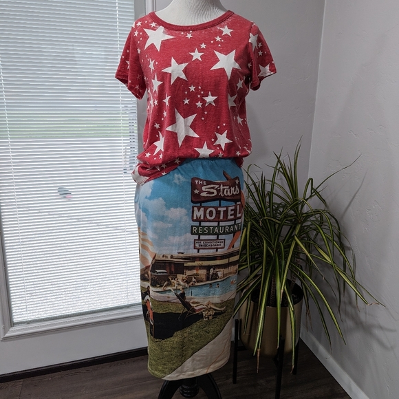 NWT Retro Print Pencil Skirt by Topshop - Picture 7 of 8